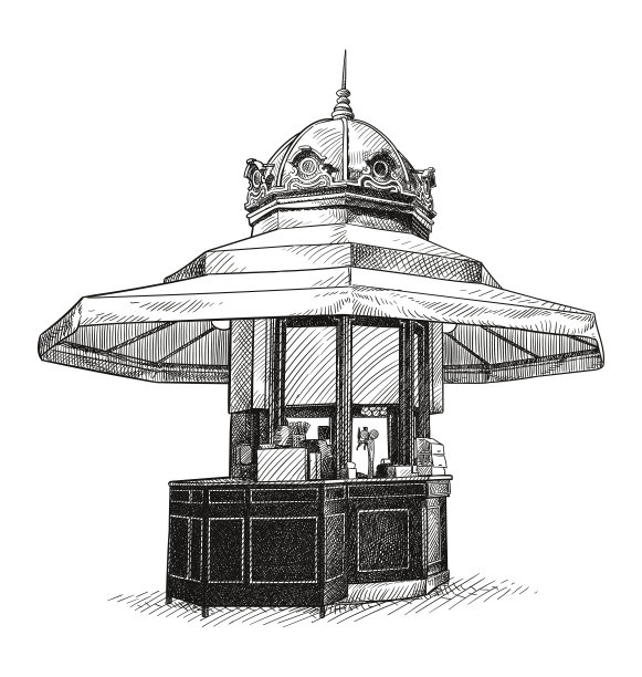 茶点亭的矢量图图片下载