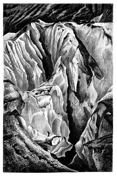 格林德沃冰川上的冰川悬崖图片下载