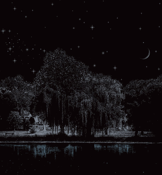 夜晚的人行道被街灯照亮图片下载