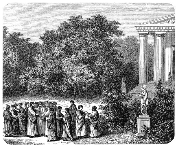 柏拉图和他的学生在学院的花园里图片下载