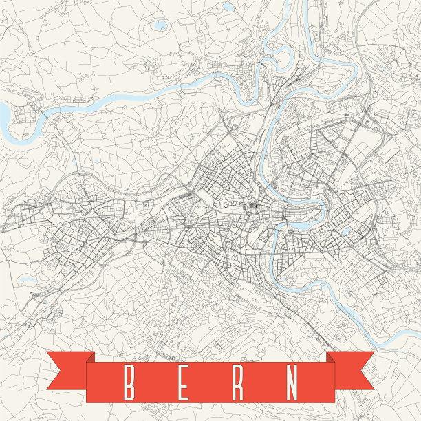 瑞士伯尔尼矢量地图图片下载