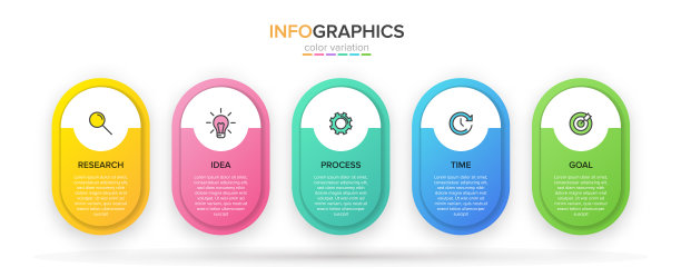信息图形设计与图标和5个选项或图片下载