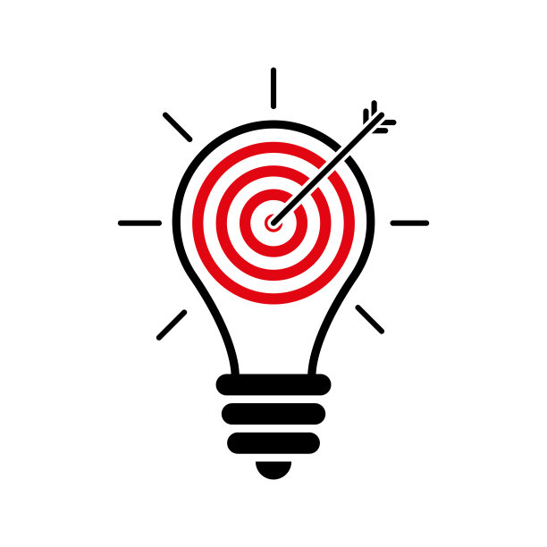 创意符号灯以图标为目标，在白色背景上。图片下载