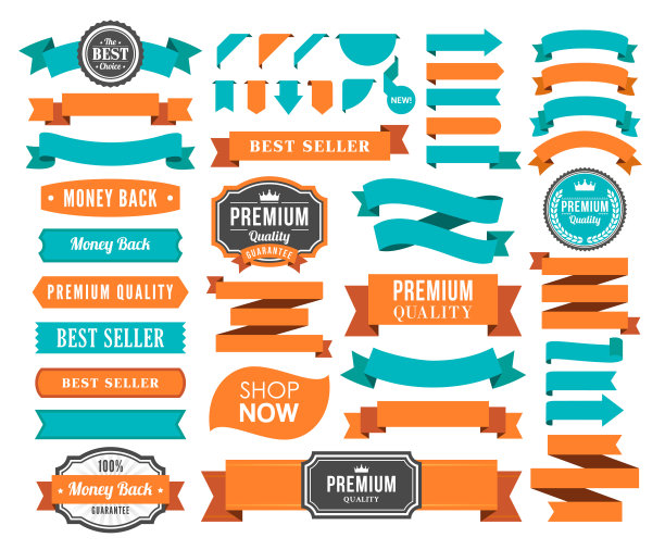 一套丝带和徽章图片下载