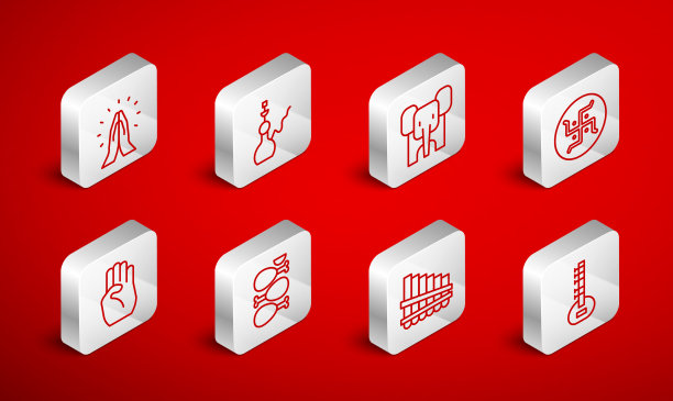 定线锡塔琴水烟大象印度教万字符图片下载