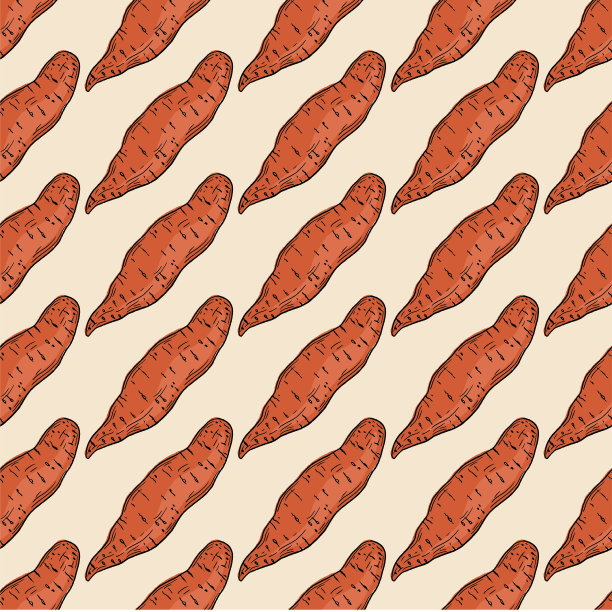 手绘红薯无缝图案图片下载