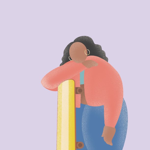 大号女性滑板运动员图片下载