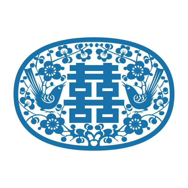 喜鹊站在梅花上(中国传统双喜图案)图片下载