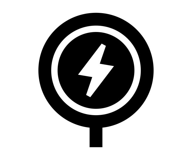 插入单色图标的电动充电站图片下载