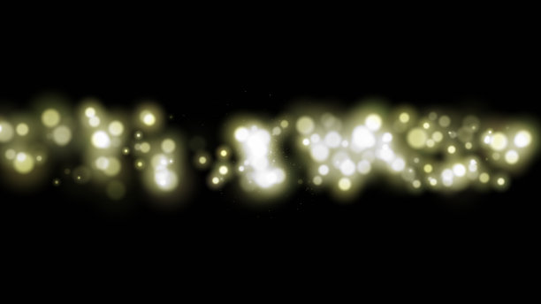 散景在黑色背景上，抽象散焦光图片下载