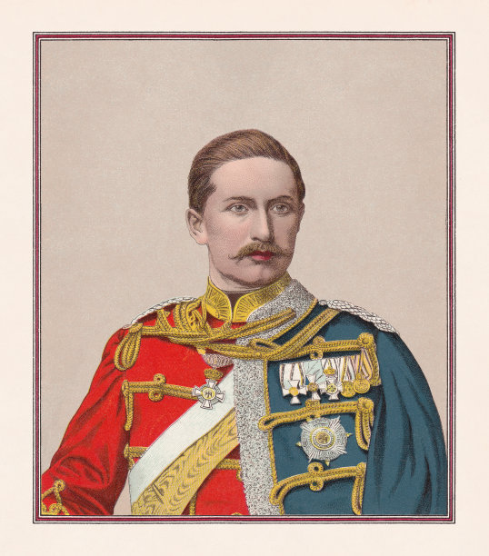 德国皇帝威廉二世(1859-1941)，彩色印刷术，1888年出版图片下载