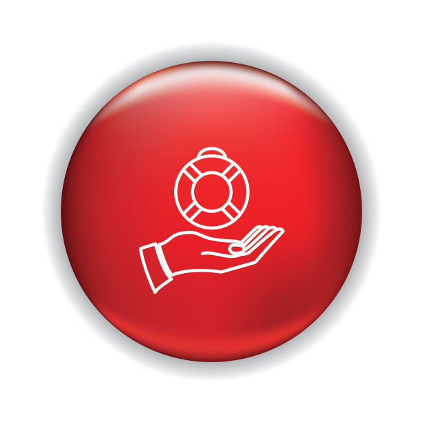 细线图标上闪亮的按钮-汽车保险图片下载