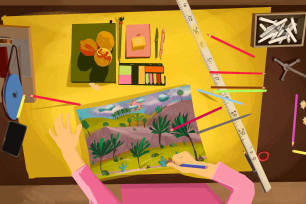 彩色绘画在家图片下载