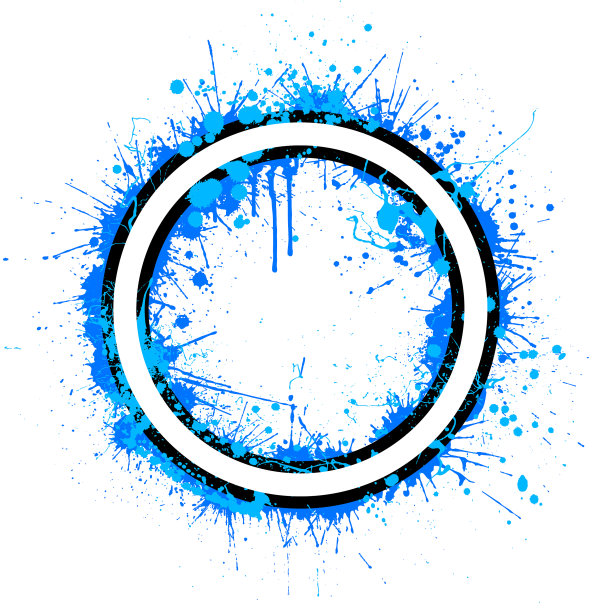 蓝色圆飞溅图片下载