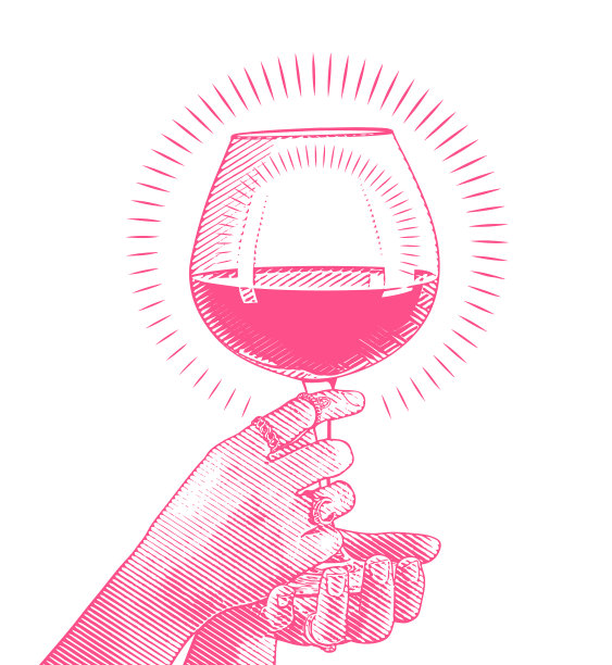 手捧酒杯Rosé葡萄酒图片下载