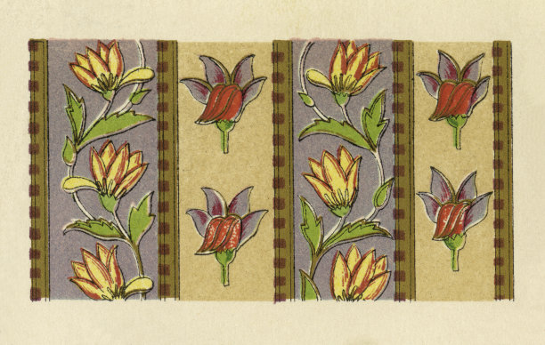 波斯花卉图案设计元素图片下载