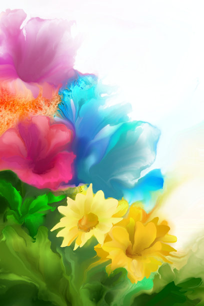 水彩花卉画的背景图片下载