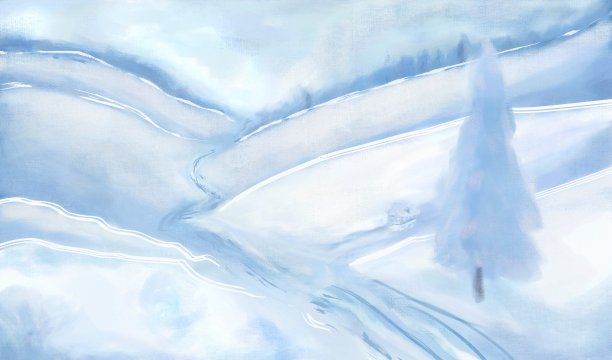 冬季的山地景观，温和的雪峰图片下载