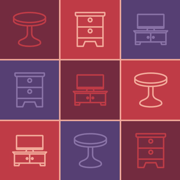 定线圆桌电视台及家具图片下载