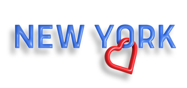 红心交织字纽约插图图片下载