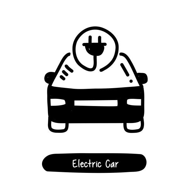 电动汽车图标。潮流风格矢量插图符号图片下载