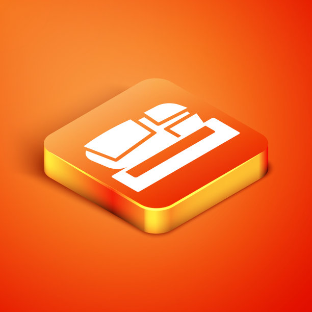 等距体育场梅斯塔拉图标孤立在橙色图片下载