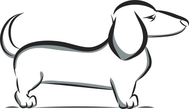腊肠犬线条艺术图片下载