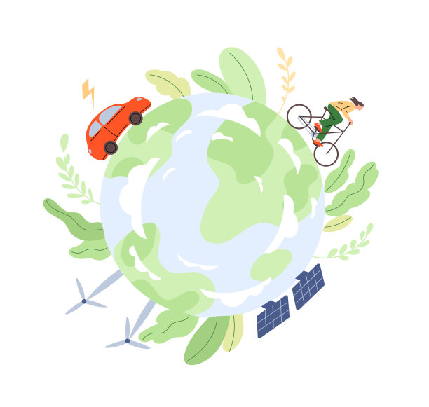 环境友好的运输骑在地球上图片下载