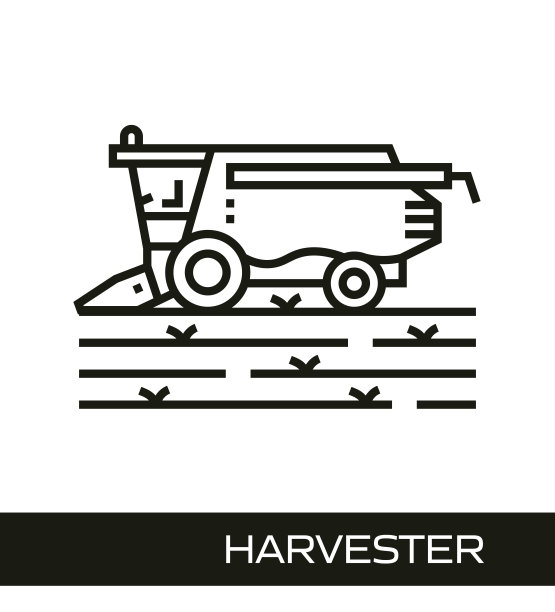 农业和农业线图标概念。矿车线图标设计。图片下载