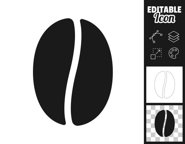 咖啡豆。图标设计。轻松地编辑图片下载