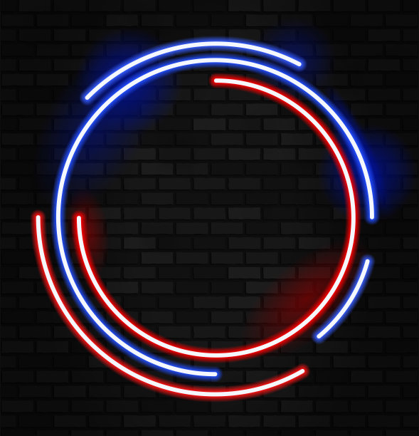 霓虹灯圆图片下载