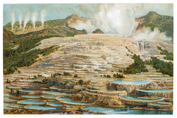 新西兰Teterata喷泉的烧结梯田图片下载