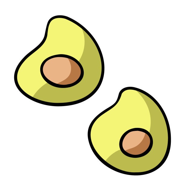 牛油果可爱的卡通插图图片下载