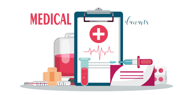 扁平风格的医学和保健概念。医疗用品和药品在孤立的白色背景。图片下载