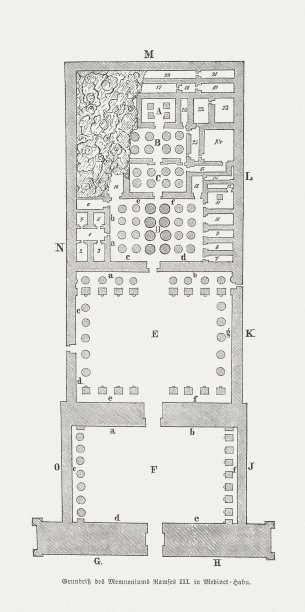 埃及哈布城拉美西斯三世神庙（平面图），1879年图片下载