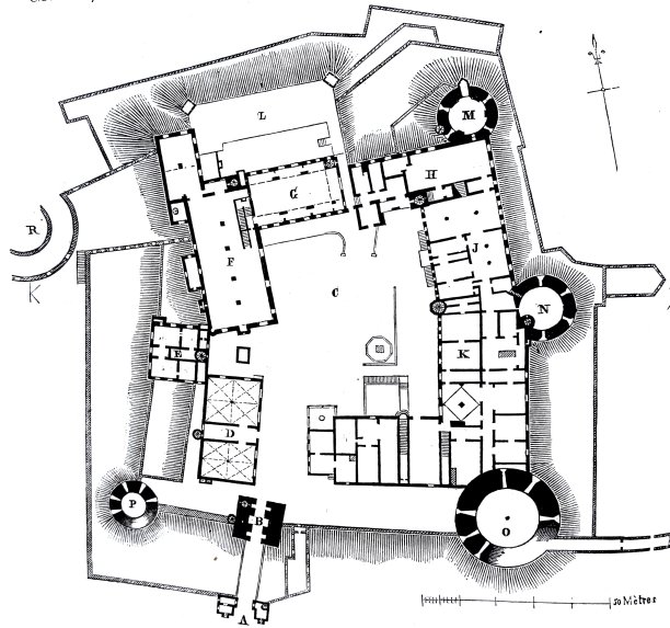 德国的文艺复兴:海德堡城堡的平面图图片下载