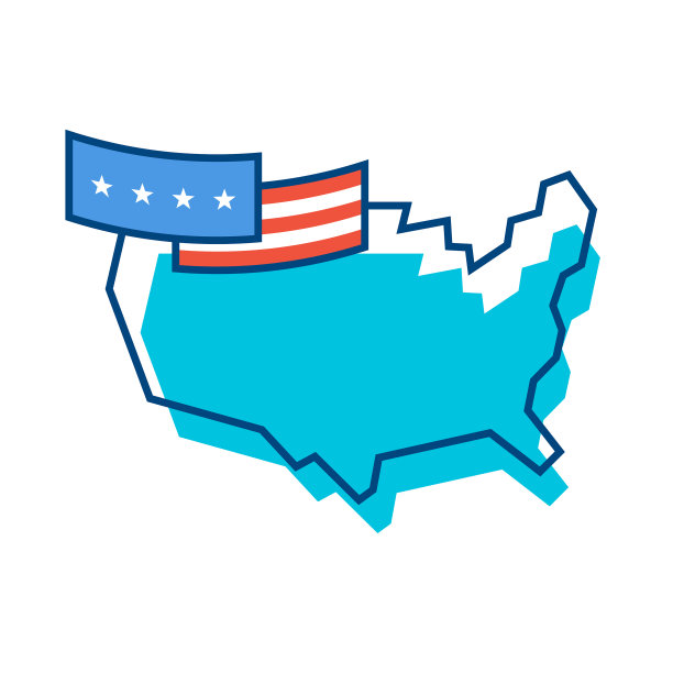 美国地图简单的几何形状图片下载