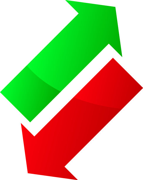 绿色箭头和红色箭头分别指向上下图片下载