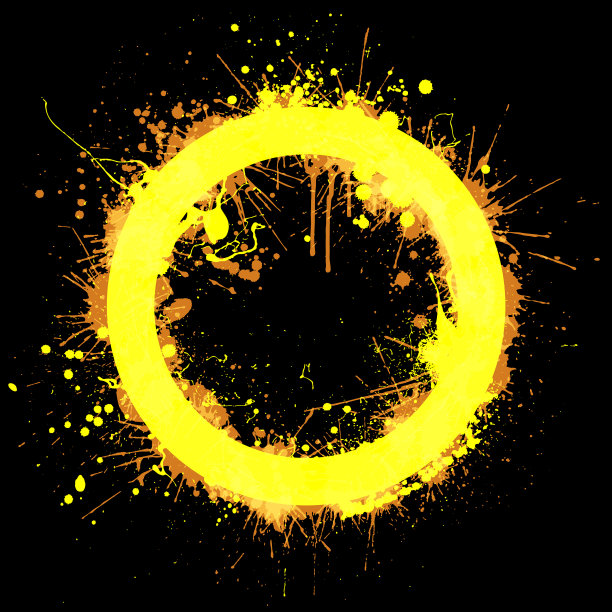 黄色的圆圈飞溅图片下载