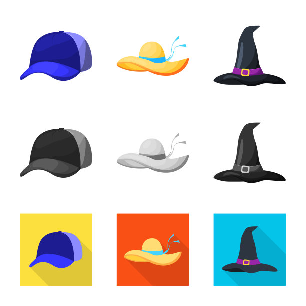 隔离物的衣服和帽子标志集图片下载