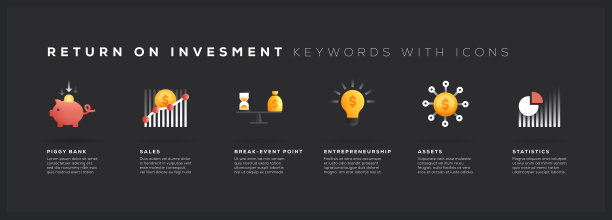 投资回报与图标关键字图片下载