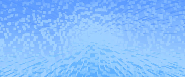 平面上多个平行六面体的几何效应。蓝绿色的传送门。梦幻般的未来设计背景图像，在数字空间中有许多线条和正方形。网络空间的抽象背景。图片下载