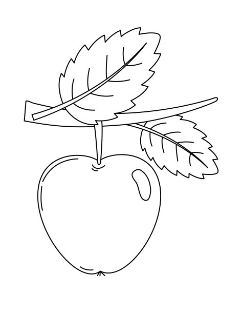 可爱的儿童农场涂色书页-苹果图片下载