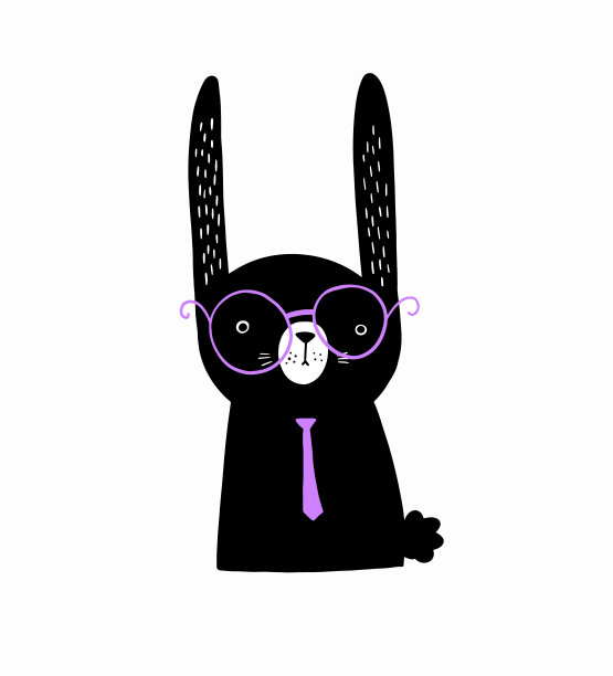 可爱有趣的斯堪的纳维亚涂鸦卡通可爱的兔子图片下载