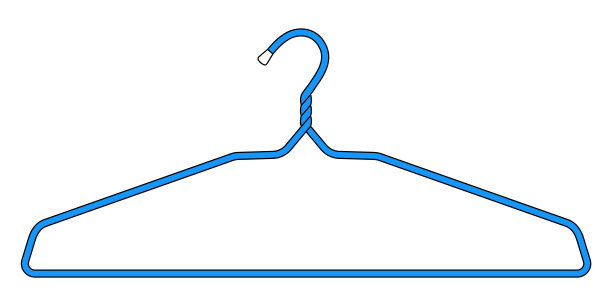 蓝色衣架孤立在白色背景，矢量文件。图片下载