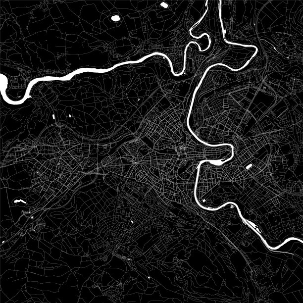 瑞士伯尔尼矢量地图图片下载