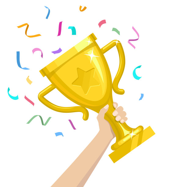 手握金质奖杯。胜利。首位。冠军奖图片下载