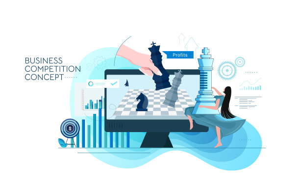 女商人手里用黑皇后将白国王图片下载