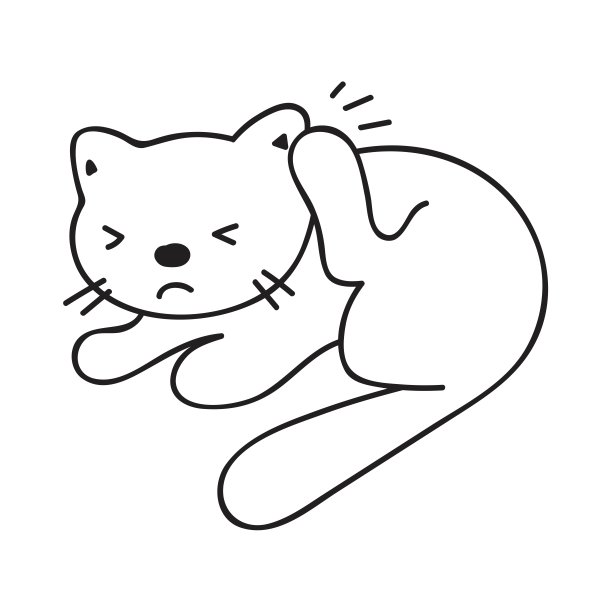 猫抓。基蒂有跳蚤。图片下载