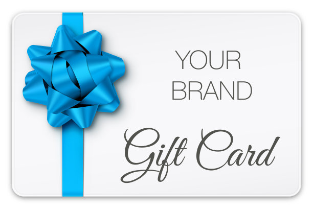 蓝色蝴蝶结礼品卡图片下载